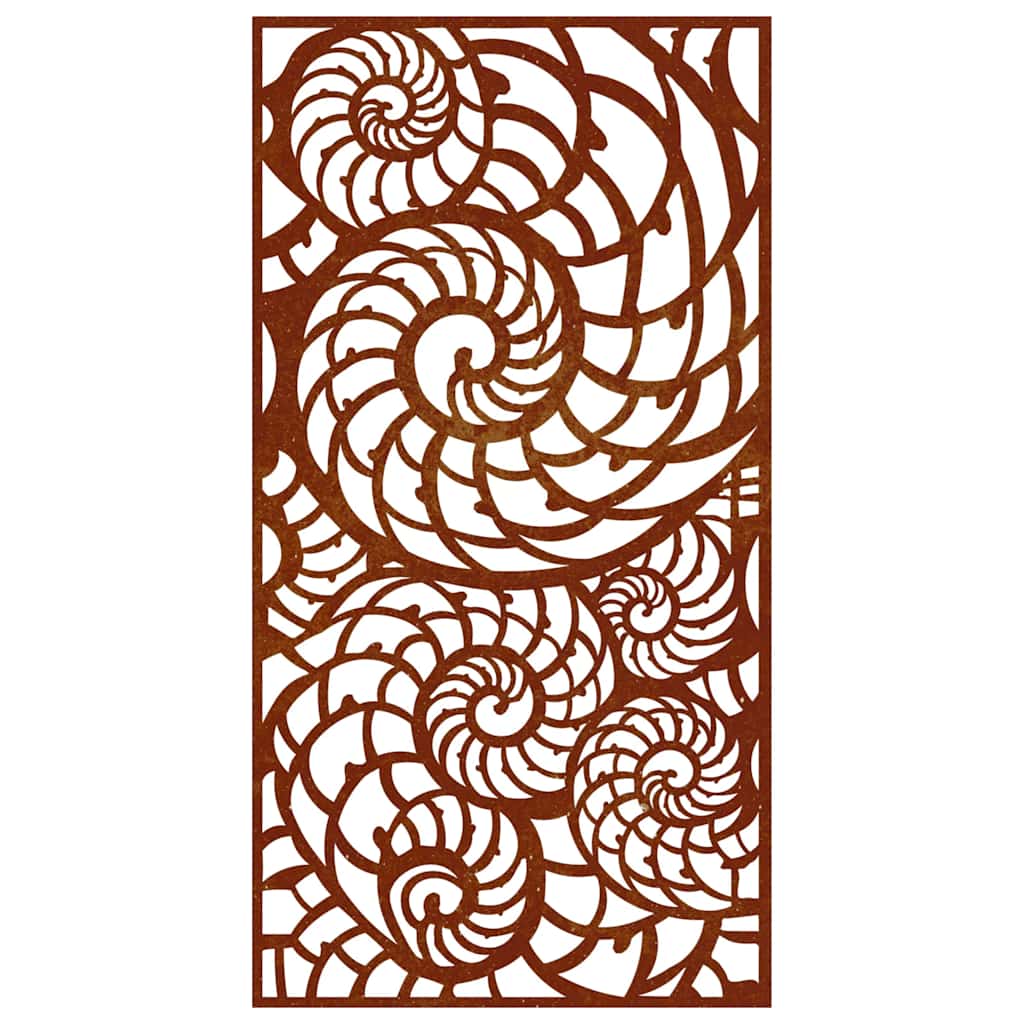 Decorazione Muro da Giardino 105x55cm Conchiglia Acciaio Corten