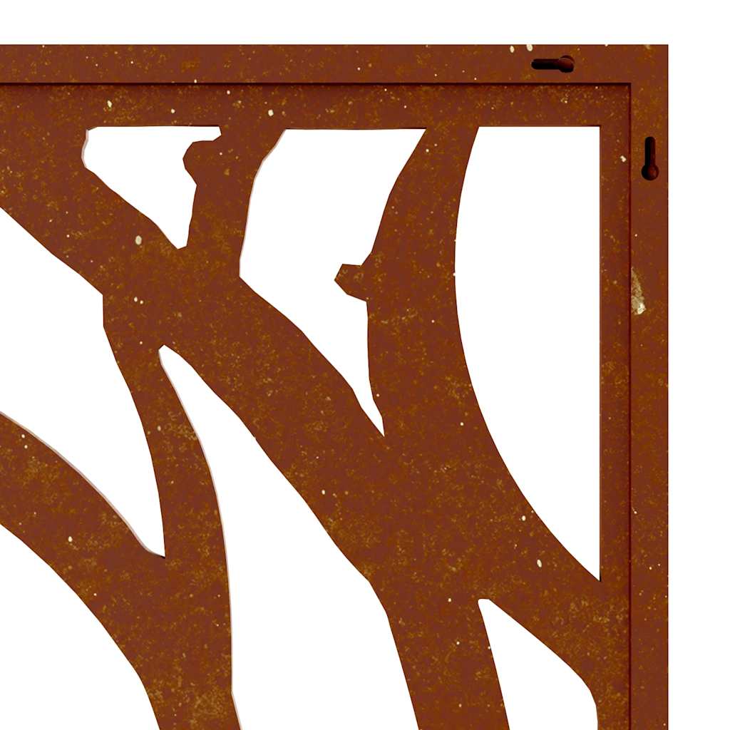 Decorazione Muro da Giardino 105x55cm Conchiglia Acciaio Corten