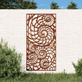 Decorazione Muro da Giardino 105x55cm Conchiglia Acciaio Corten