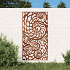 Decorazione Muro da Giardino 105x55cm Conchiglia Acciaio Corten