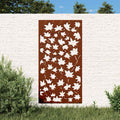 Decorazione Muro Giardino 105x55 cm Foglia Acero Acciaio Corten