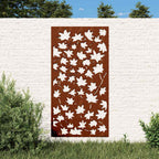 Decorazione Muro Giardino 105x55 cm Foglia Acero Acciaio Corten