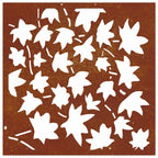 Decorazione Muro Giardino 55x55 cm Foglia Acero Acciaio Corten