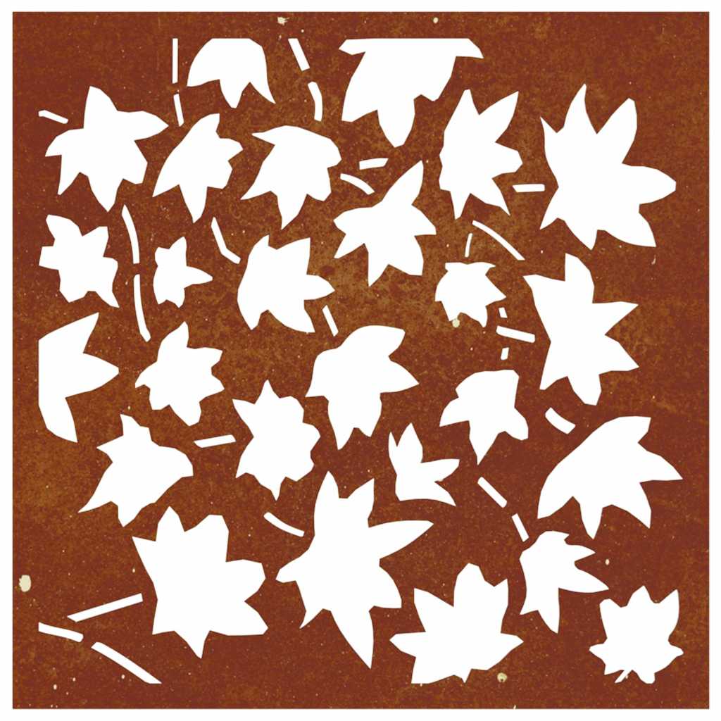 Decorazione Muro Giardino 55x55 cm Foglia Acero Acciaio Corten