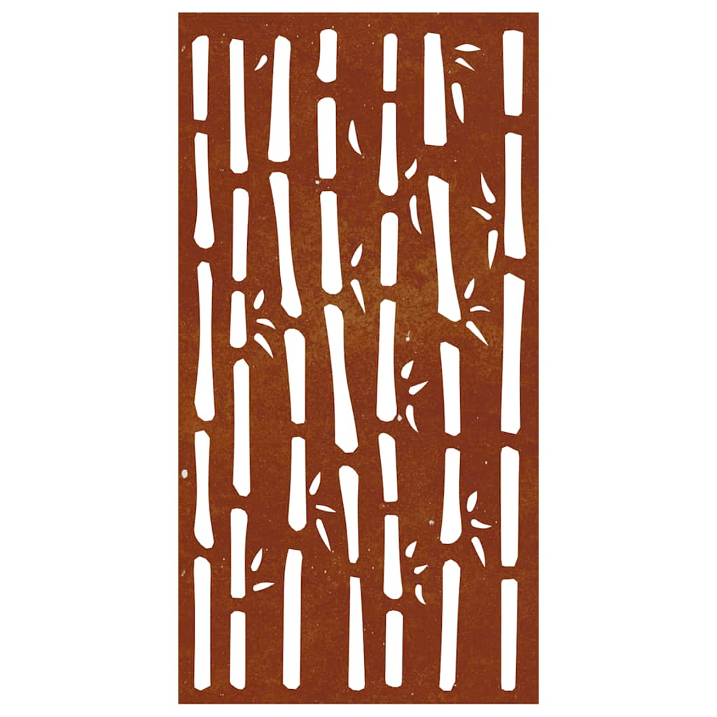 Decorazione Muro da Giardino 105x55 cm Bambù in Acciaio Corten