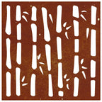 Decorazione Muro da Giardino 55x55 cm Bambù in Acciaio Corten