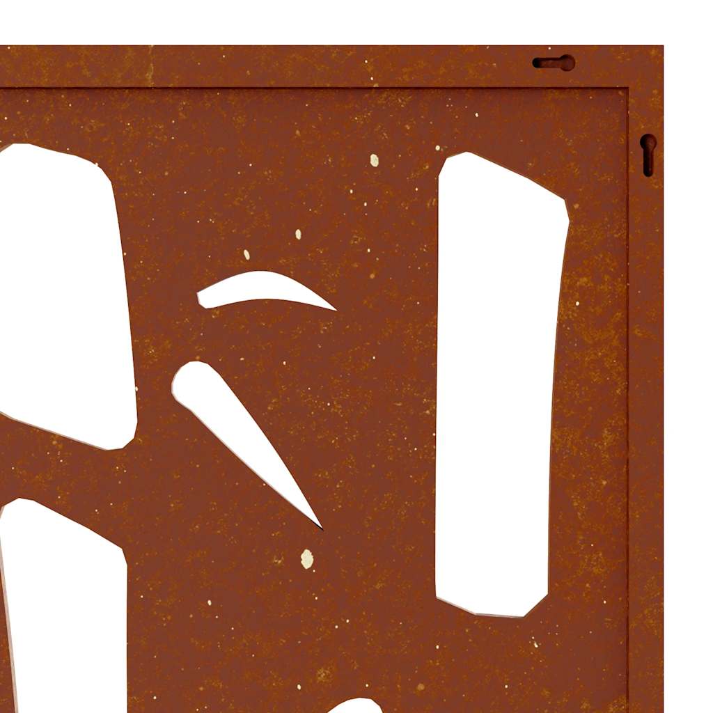 Decorazione Muro da Giardino 55x55 cm Bambù in Acciaio Corten
