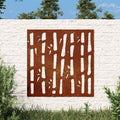 Decorazione Muro da Giardino 55x55 cm Bambù in Acciaio Corten