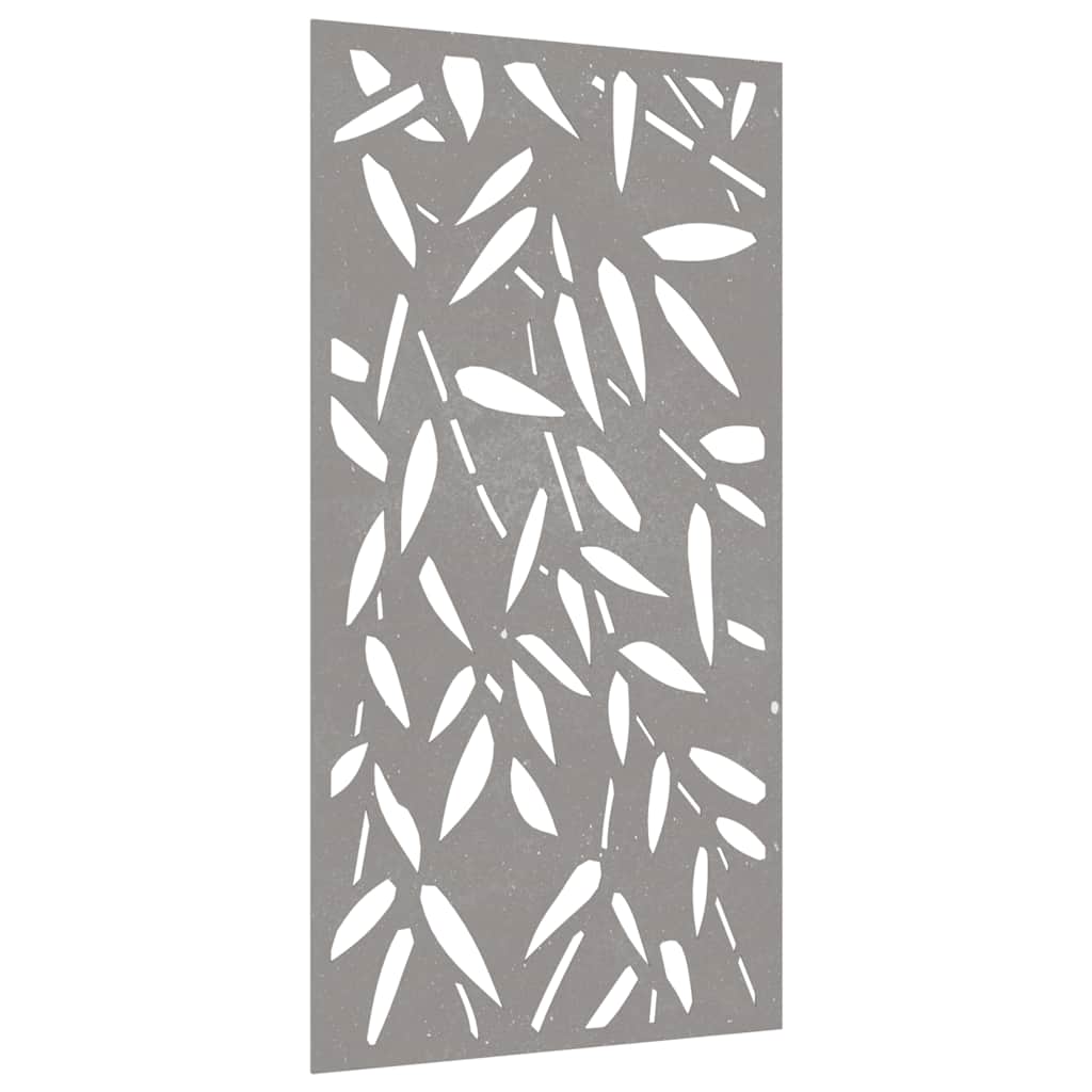 Decorazione Muro Giardino 105x55 cm Foglie Bambù Acciaio Corten