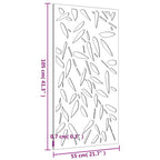 Decorazione Muro Giardino 105x55 cm Foglie Bambù Acciaio Corten