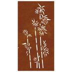 Decorazione Muro da Giardino 105x55 cm Bambù in Acciaio Corten