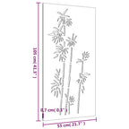 Decorazione Muro da Giardino 105x55 cm Bambù in Acciaio Corten
