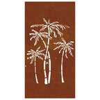 Decorazione Muro da Giardino 105x55 cm Palma in Acciaio Corten
