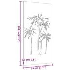 Decorazione Muro da Giardino 105x55 cm Palma in Acciaio Corten