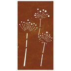 Decorazione Muro da Giardino 105x55 cm Fiore in Acciaio Corten