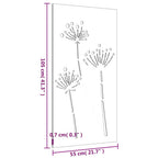 Decorazione Muro da Giardino 105x55 cm Fiore in Acciaio Corten