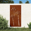 Decorazione Muro da Giardino 105x55 cm Fiore in Acciaio Corten