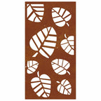 Decorazione Muro da Giardino 105x55 cm Foglia Acciaio Corten