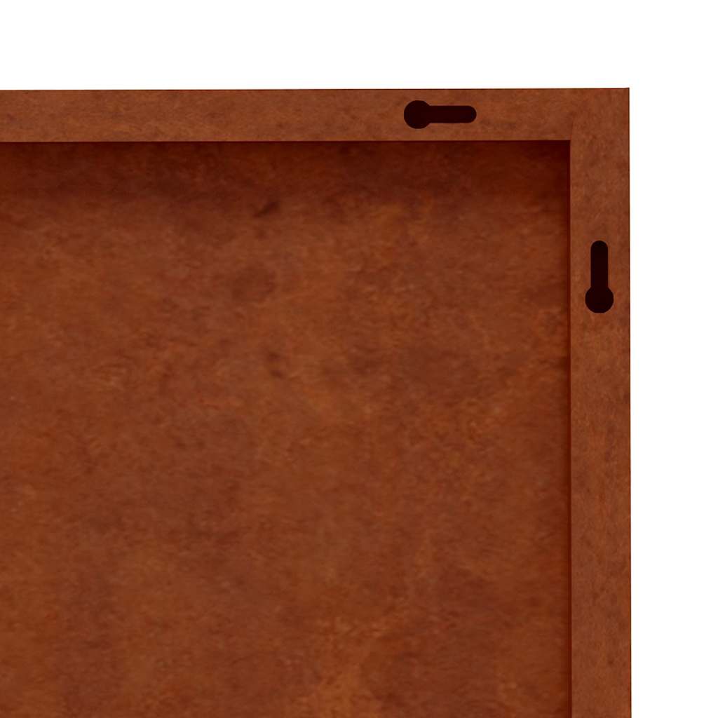 Decorazioni Muro da Giardino 2pz 105x55 cm Fiore Acciaio Corten