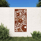 Decorazione Muro Giardino 105x55 cm Ingranaggio Acciaio Corten