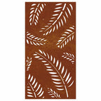 Decorazione Muro da Giardino 105x55 cm Foglia Acciaio Corten