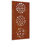 Decorazione Muro da Giardino 105x55 cm Foglia Acciaio Corten