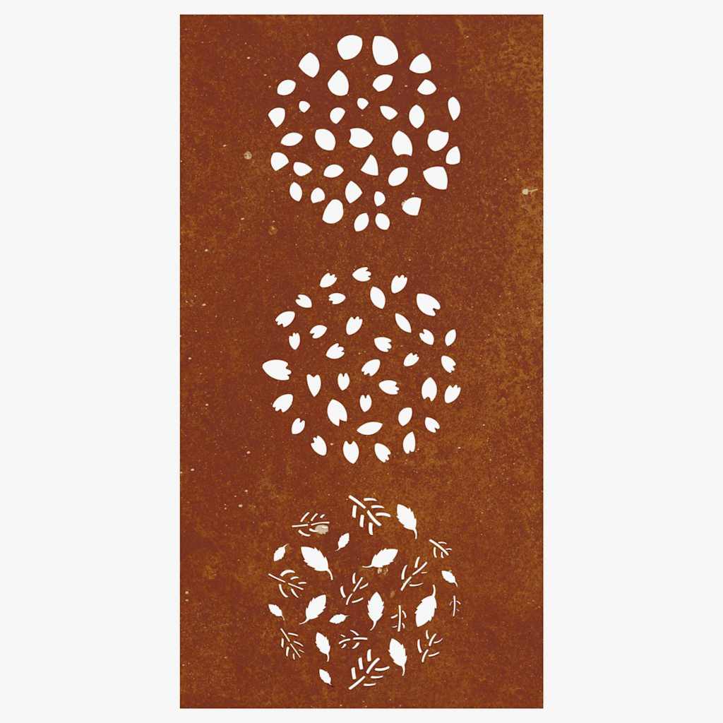 Decorazione Muro da Giardino 105x55 cm Foglia Acciaio Corten