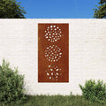 Decorazione Muro da Giardino 105x55 cm Foglia Acciaio Corten