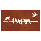 Decorazione Muro da Giardino 105x55 cm Uccello Acciaio Corten