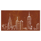 Decorazione Muro da Giardino 105x55cm Skyline in Acciaio Corten