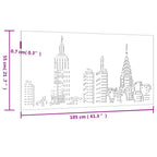 Decorazione Muro da Giardino 105x55cm Skyline in Acciaio Corten