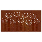 Decorazione Muro da Giardino 105x55 cm Fiore in Acciaio Corten