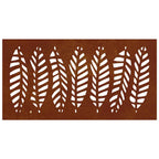 Decorazione Muro da Giardino 105x55 cm Foglia Acciaio Corten