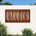 Decorazione Muro da Giardino 105x55 cm Foglia Acciaio Corten