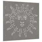 Decorazione Muro da Giardino 55x55 cm Sole in Acciaio Corten