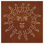 Decorazione Muro da Giardino 55x55 cm Sole in Acciaio Corten