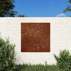 Decorazione Muro da Giardino 55x55 cm Sole in Acciaio Corten