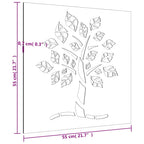 Decorazione Muro da Giardino 55x55 cm Albero in Acciaio Corten