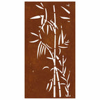 Decorazione Muro da Giardino 105x55 cm Bambù in Acciaio Corten