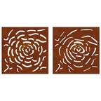 Decorazioni Muro Giardino 2 pz 55x55 cm Rosa in Acciaio Corten