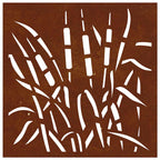 Decorazione Muro da Giardino 55x55 cm Erba in Acciaio Corten