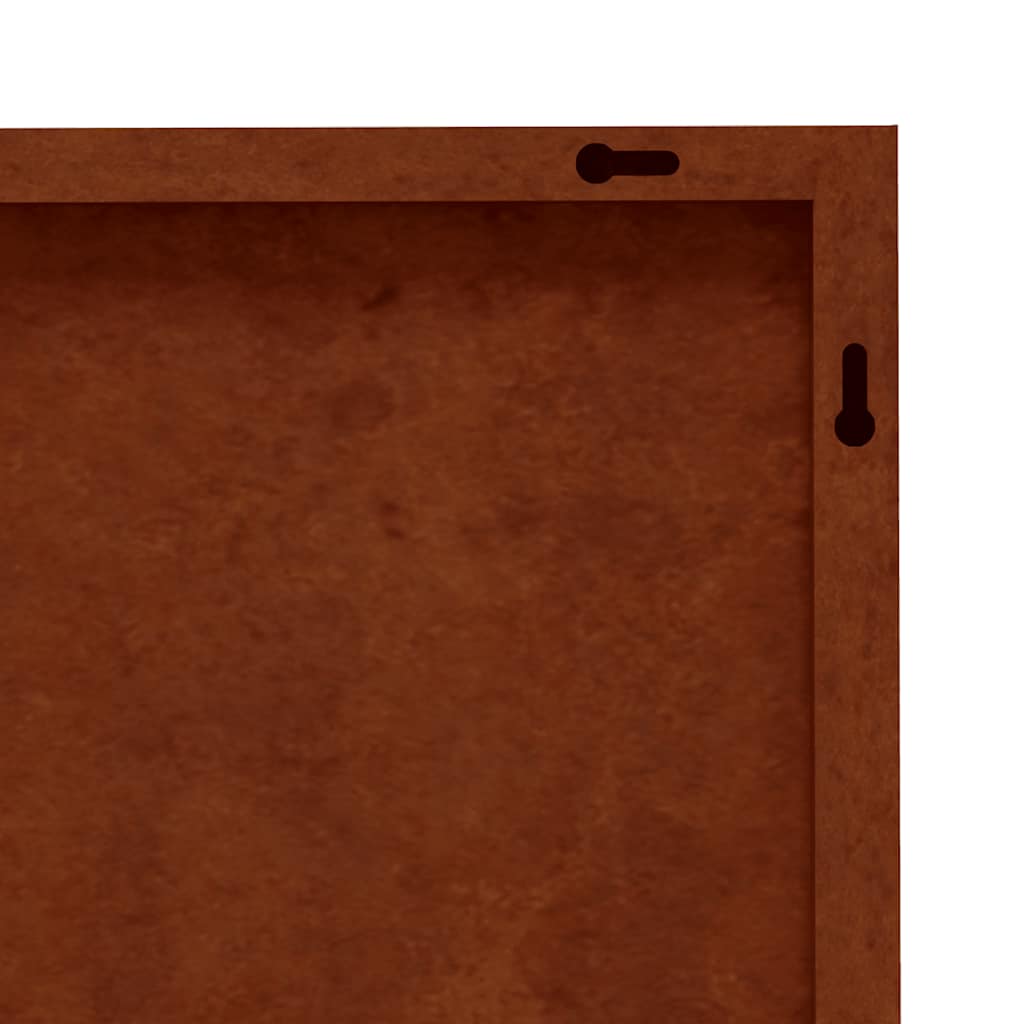 Decorazione Muro da Giardino 55x55 cm Erba in Acciaio Corten