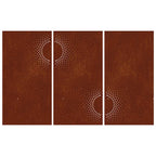 Decorazioni Muro da Giardino 3 pz 105x55 cm Sole Acciaio Corten