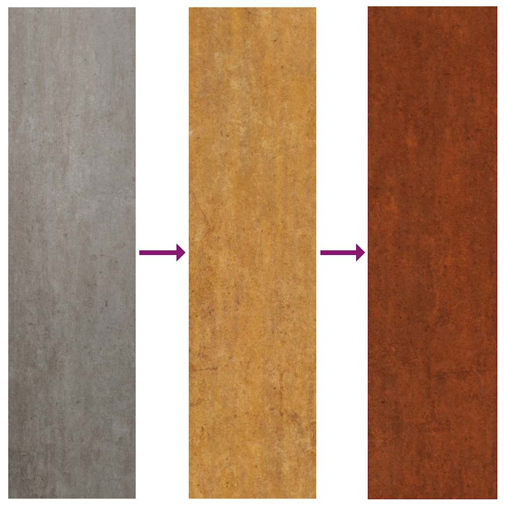 Decorazioni Muro da Giardino 3 pz 105x55 cm Sole Acciaio Corten