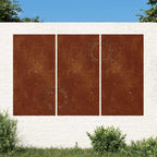 Decorazioni Muro da Giardino 3 pz 105x55 cm Sole Acciaio Corten