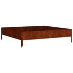 Fioriera Rialzata da Giardino 100x100x26 cm in Acciaio Corten