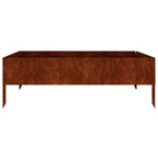 Fioriera Rialzata da Giardino 100x100x33,5 cm in Acciaio Corten