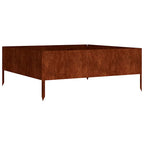 Fioriera Rialzata da Giardino 100x100x41 cm in Acciaio Corten