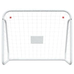 Porta da Calcio con Rete Bianca 125x96x60 cm Acciaio Poliestere