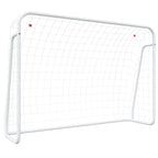 Porta da Calcio con Rete Bianca 214x75x152cm Acciaio Poliestere